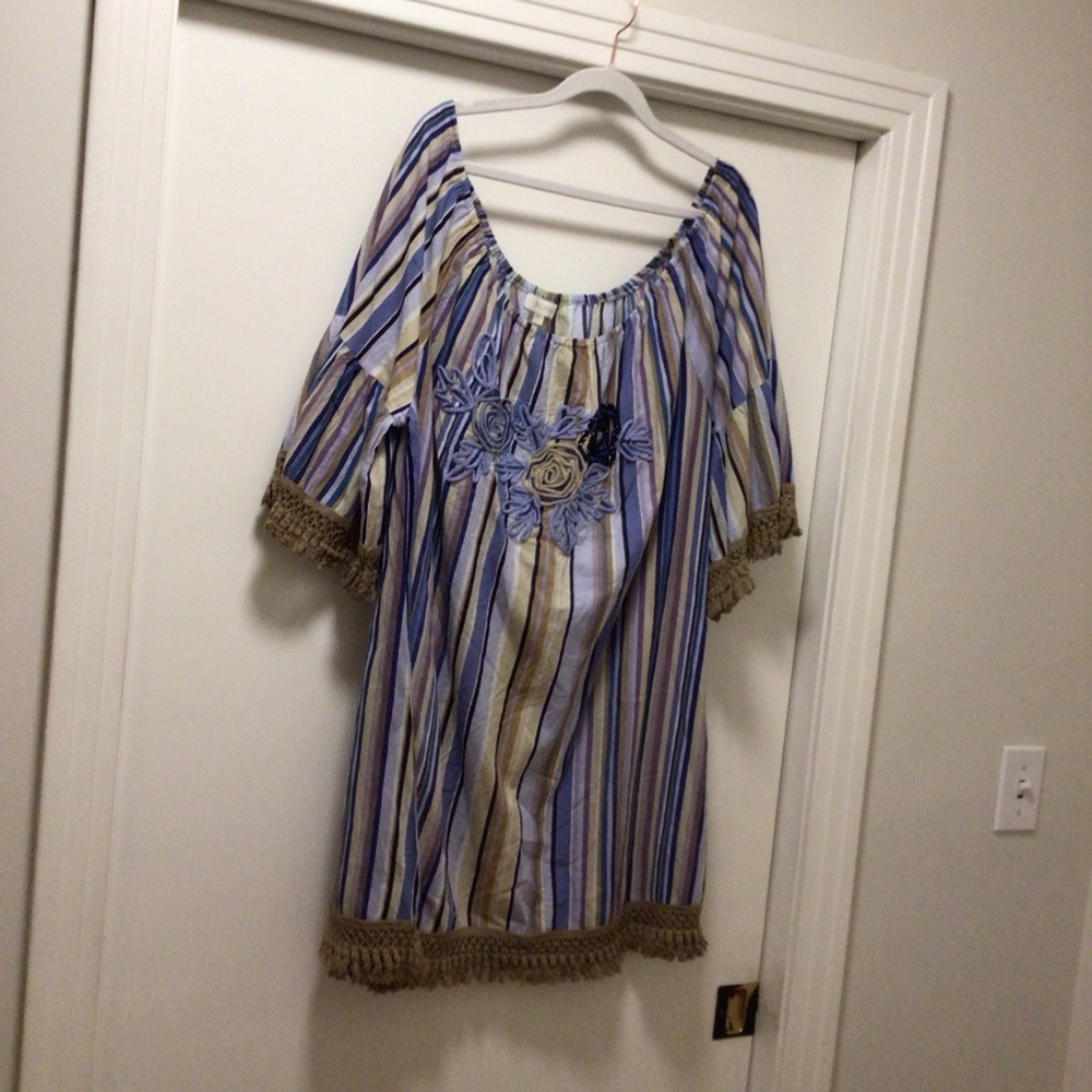 Womens Velzera Off the Shoulder Striped Top
